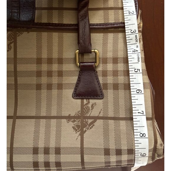 Vintage Burberry Haymarket Nova Check Bridle Bit Top Handle Satchel Bag - Picture 15 of 16